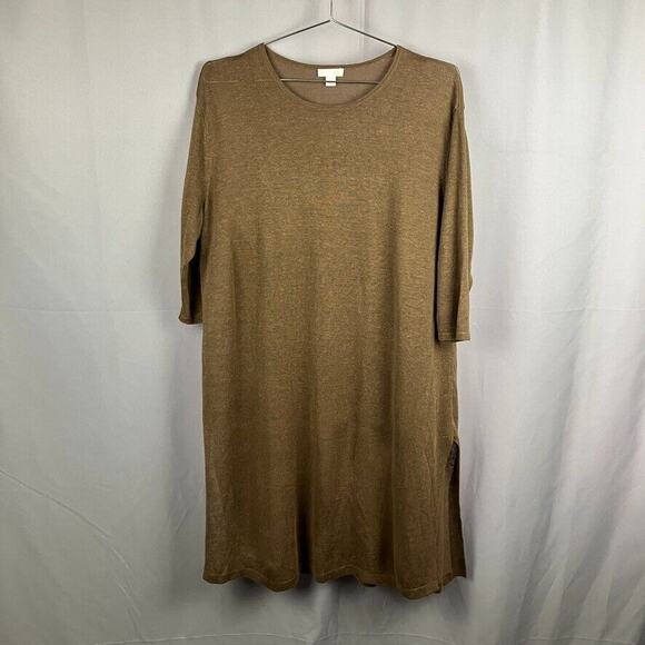 J. Jill Linen Tunic Sweater Womens Mp Knit Lagenlook Boho Modest Minimalist READ - Picture 1 of 10